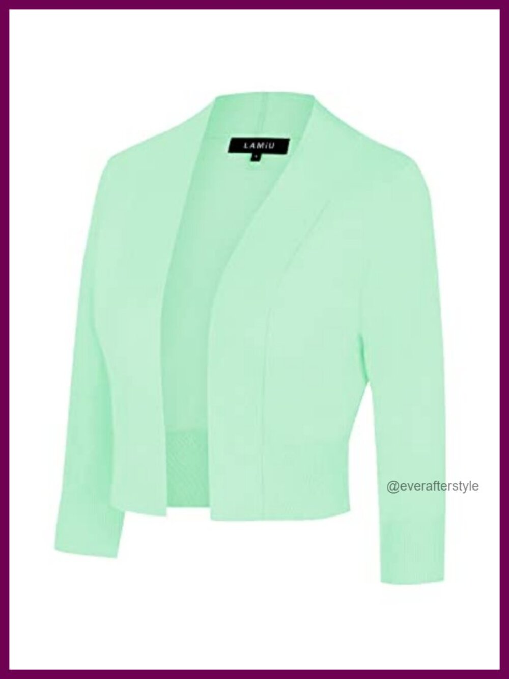 Women's Shrug Bolero Open Front 3/4 Sleeve Cropped Cardigan Lightweight Knit